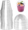 Clear Plastic Cups with Lids,6oz-25 Sets Mini Parfait Cups with No Holes Dome Lids,Parfait Cups with Lids, Disposable Party Cups